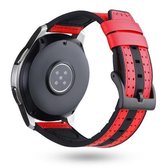 22 mm voor Huawei Watch GT2e / GT2 46 mm siliconen leer + koolstofvezel band (rood)