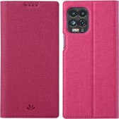 Voor Motorola Moto Edge S / G100 ViLi DMX-serie Schokbestendig TPU + PU-leer Magnetische attractie Horizontale flip-hoes met kaartsleuf en houder (rose rood)