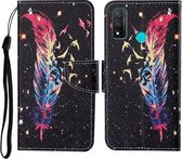 Voor Huawei P smart 2020 Gekleurde Tekening Patroon Horizontale Flip Leren Case met Houder & Kaartsleuven & Portemonnee & Lanyard (Veer)