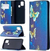 Voor Samsung Galaxy A21s Gekleurde Tekening Patroon Onzichtbare Magnetische Horizontale Flip PU Lederen Case met Houder & Kaartsleuven & Portemonnee (Kingdee)