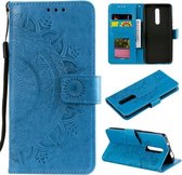 Voor Xiaomi Redmi K20 / K20 Pro Totem Bloem Reliëf Horizontale Flip TPU + PU Lederen Case met Houder & Kaartsleuven & Portemonnee (Blauw)