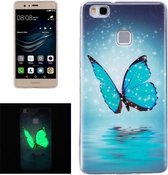 Voor Huawei P9 Lite Noctilucent Butterfly Pattern IMD Vakmanschap Soft TPU Cover Case