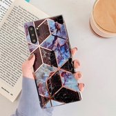 Voor Galaxy Note 10 Pro Plating Kleurrijk Geometrisch Patroon Mozaïek Marmer TPU Mobiele Telefoon Case (Zwart PJ6)