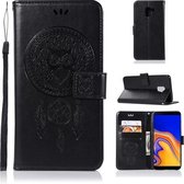 Windgong Uil Embossing Patroon Horizontale Flip lederen tas met houder & kaartsleuven & portemonnee voor Galaxy J6 + (zwart)