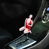 Universal Sexy Beauty Shape ABS Handmatige of automatische pookknop met drie rubberen deksels Fit for All Car (rood)