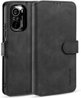 Voor Geschikt voor Xiaomi Redmi K40 Pro DG.MING Retro Oil Side Horizontale Flip Leather Case met houder & kaartsleuven & portemonnee (zwart)
