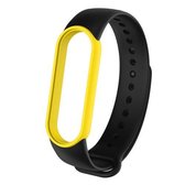 Voor Geschikt voor Xiaomi Mi Band 6 (CA8856) Tweekleurige siliconen vervangende band Horlogeband (zwart + geel)