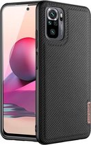 Voor Xiaomi Redmi Note 10 / 10S DUX DUCIS Fino-serie PU + TPU beschermhoes (zwart)