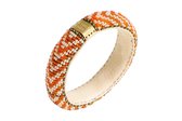 Return to Sender Wit met oranje armband - Beaded bracelet slim -  - Oranje