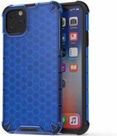 Schokbestendige honingraat pc + TPU-hoes voor iPhone 11 Pro Max (blauw)