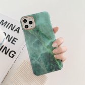 Marmerpatroon Dubbelzijdig lamineren TPU beschermhoes voor iPhone 12 Pro Max (groen)
