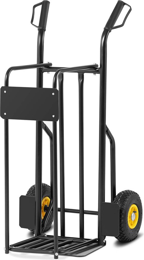 Grafner Aluminium trapklimmer steekwagen inklapbaar, stervormige wielen, 70 kg draagkracht, anti-slip laadschep, expandertouw, telescopische handgreep, lekbestendige massief rubberen banden