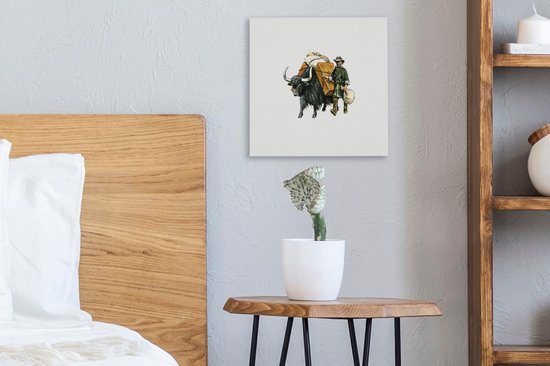 Illustration d'un yak emballé 40x30 cm - petit - Tirage photo sur toile (Décoration murale salon / chambre)