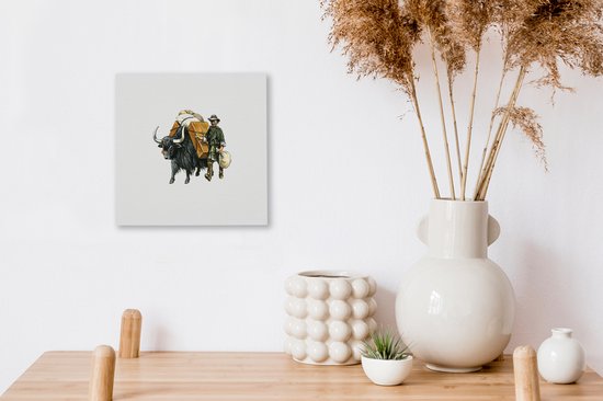 Illustration d'un yak emballé 40x30 cm - petit - Tirage photo sur toile (Décoration murale salon / chambre)