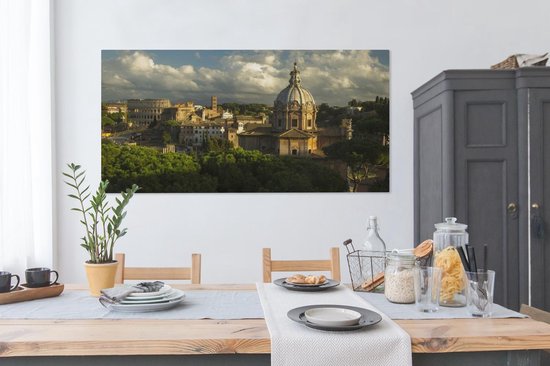 Coucher de soleil sur les vestiges de l'Empire romain 160x80 cm - Tirage photo sur toile (Décoration murale salon / chambre)