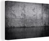 Texture d'un mur de béton dans l'obscurité 90x60 cm - Tirage photo sur toile (Décoration murale salon / chambre)