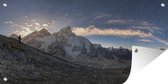 Tuinposter Panoramisch uitzicht over Mount Everest in Nepal - 60x30 cm - Tuindoek - Buitenposter