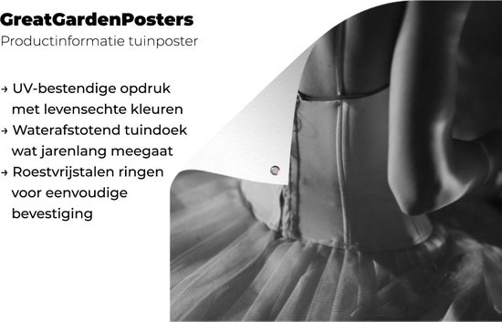 Affiche de jardin - Toile de jardin - Posters de jardin extérieur - Danseuse de ballet en tutu - 120x80 cm - Jardin