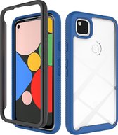 Google Pixel 4a Hoesje - Mobigear - Two-Layer Serie - Hard Kunststof Backcover - Blauw - Hoesje Geschikt Voor Google Pixel 4a