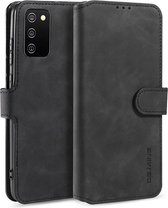 CaseMe - Samsung Galaxy A02s Hoesje - Met Magnetische Sluiting - Ming Serie - Leren Book Case - Zwart