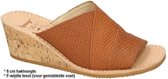 Ronny -Dames -  cognac/caramel - slippers & muiltjes - maat 41