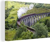 Locomotive à vapeur entre le paysage verdoyant en Ecosse Toile 60x40 cm - Tirage photo sur toile (Décoration murale salon / chambre)