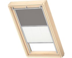 VELUX Origineel Verduisterend Rolgordijn Plus Plissé (DFD), Zilveren Kozijn, P10, 410, 3, Grey