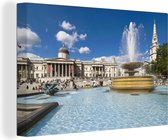Canvas schilderij 140x90 cm - Wanddecoratie Het Trafalgar Square in Londen - Muurdecoratie woonkamer - Slaapkamer decoratie - Kamer accessoires - Schilderijen