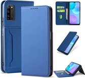 Voor Huawei Honor 30 Lite Sterk magnetisme Vloeibaar gevoel Horizontaal Flip lederen tas met houder & kaartsleuven & portemonnee (blauw)