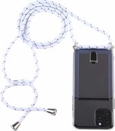 Voor iPhone 12 Max / 12 12 Pro Transparante TPU beschermhoes met lanyard en kaartsleuf (transparant)