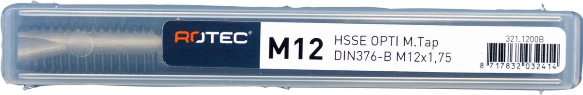Rotec Machinetap metrisch Opti-line DIN371 doorlopend M12