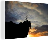 Silhouette d'un guerrier sur toile 2cm 30x20 cm - petit - Tirage photo sur toile (Décoration murale salon / chambre)