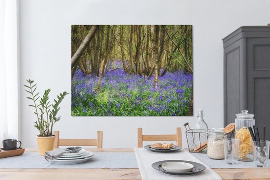 Peintures sur toile - Tapis de jacinthes étoilées dans une forêt - 120x90 cm - Décoration murale