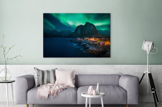 Village by Northern Lights toile 2cm 120x80 cm - Tirage photo sur toile (Décoration murale salon / chambre)