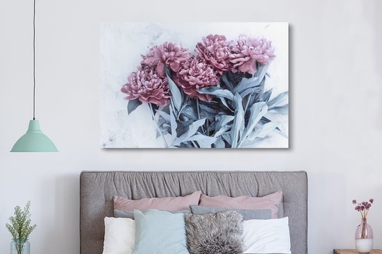 Peintures sur Toile - Pivoines de Bourgogne - 150x100 cm - Décoration murale
