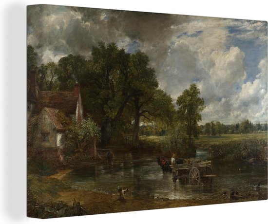 Canvas Schilderij The Hay Wain - schilderij van John Constable - 90x60 cm - Wanddecoratie