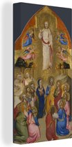 Canvas Schilderij The Ascension - Schilderij van Jacopo di cione - 40x80 cm - Wanddecoratie