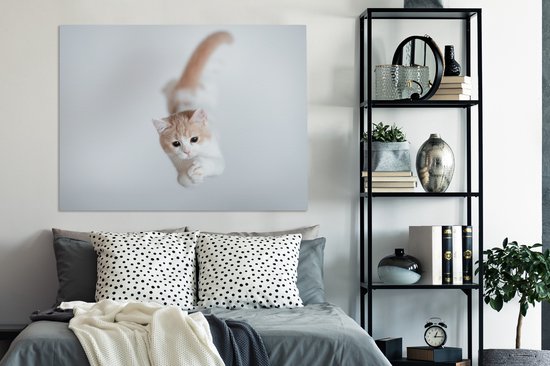 Peintures sur toile - Chaton sautant - 120x90 cm - Décoration murale