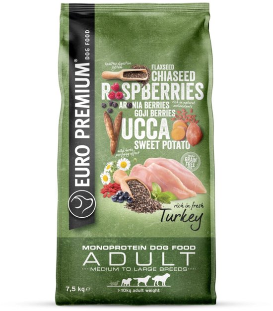 Euro Premium Sensational Medium/Large Adult Turkey 7,5kg Hondenvoer
