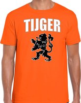 Tijger met leeuw oranje t-shirt Holland / Nederland supporter EK/ WK voor heren S