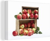 Boîtes en bois aux pommes fraîches Toile 90x60 cm - Tirage photo sur toile (Décoration murale salon / chambre)