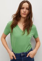 Mango T-shirt Katoenen T Shirt Met V Hals 17010101 43 Dames Maat - M