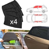 Luxe Auto Zonneschermen Set - Zonneschermen Voor & Achterramen - Zonwering Zijruit - UV Bescherming Autoramen - Zwart