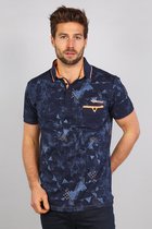 Gabbiano Poloshirt Stretch Floral Print Polo Met Borstzak 23173 Navy 301 Mannen Maat - S