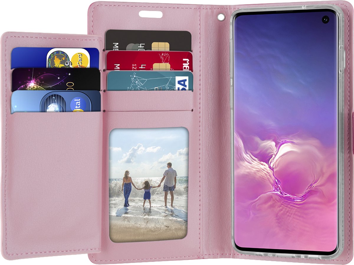 Hoesje geschikt voor Samsung Galaxy S21 Ultra - goospery rich diary case - hoesje met pasjeshouder - magenta