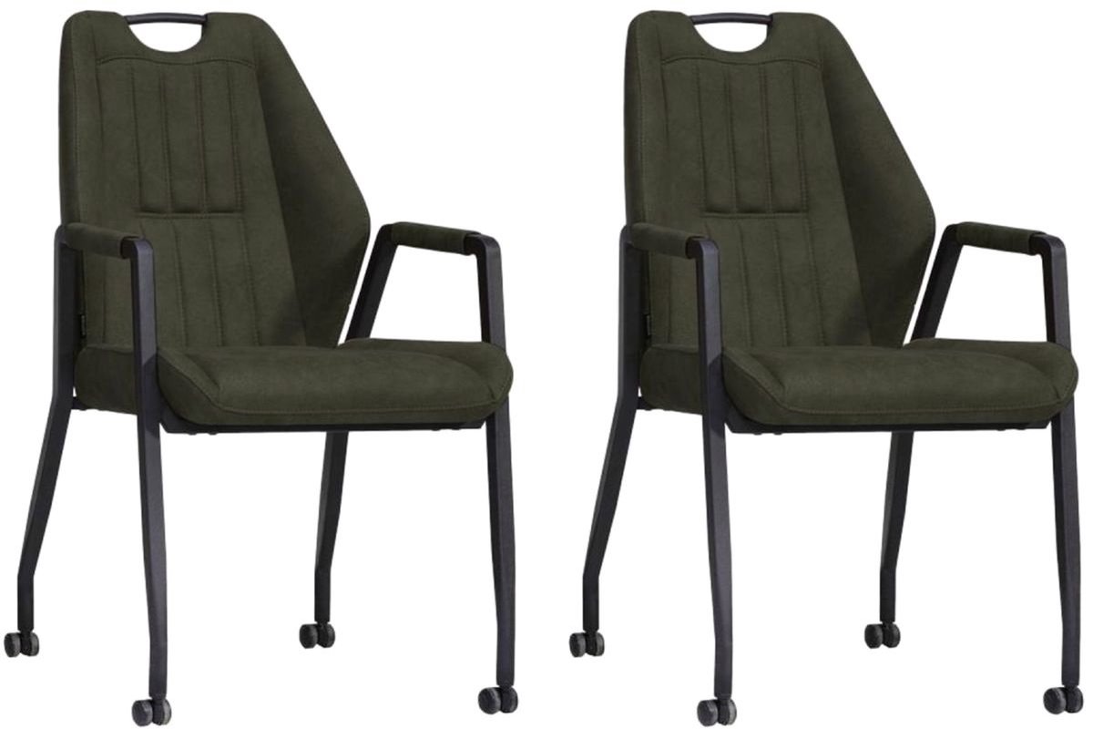 Stoel Axa met wielen - Moss - set van 2 stuks