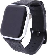 Geschikt voor Apple Watch bandje 38 / 40 / 41 mm - Series 1 2 3 4 5 6 7 SE - Smartwatch iWatch horloge band - 38mm 40mm 41mm - Fungus - PU Leer - Zwart - Breed