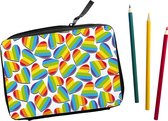 Teken Etui met inhoud 32-delig Regenboog Hartjes (liggend)