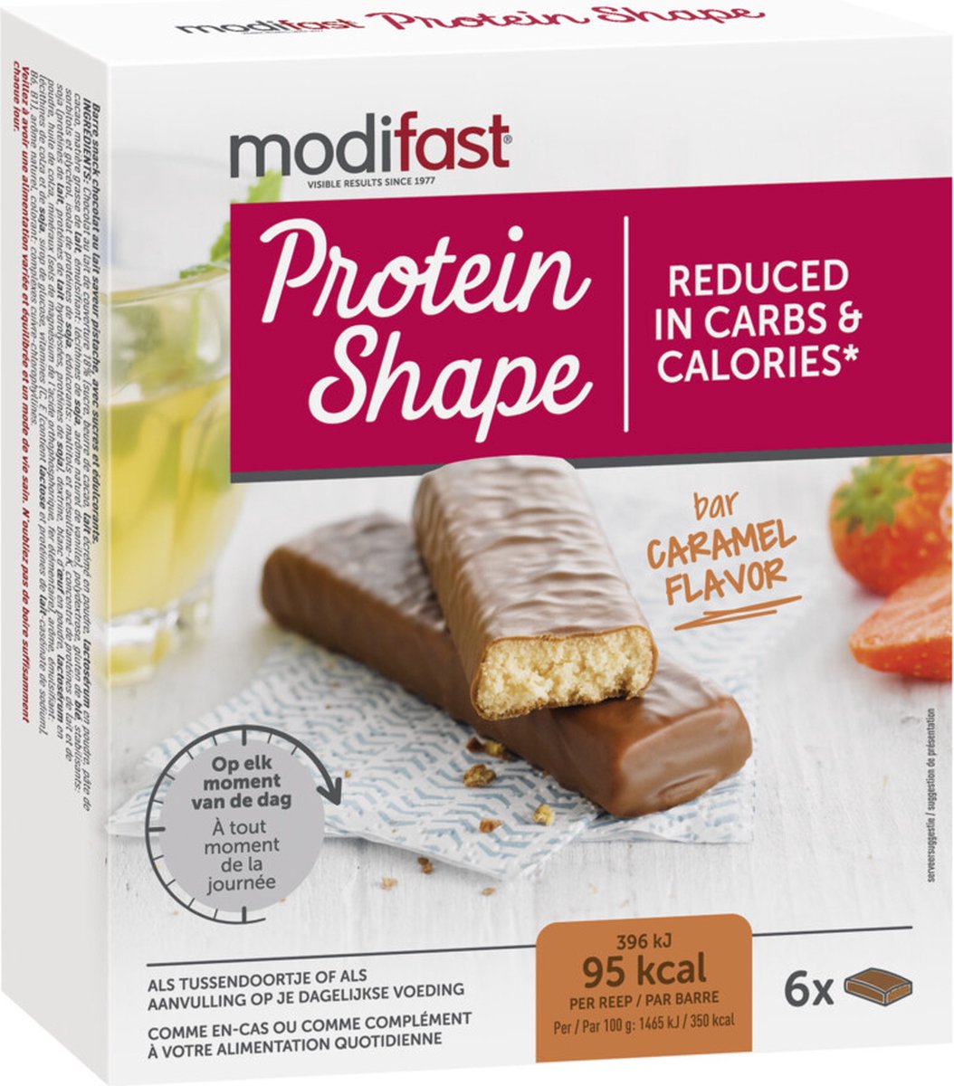 Goedkoopste Modifast - Protein Shape - Bar - Karamel - 6 stuks