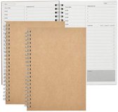 planner organisator - ZINAPS  Pack van 2 To Do List Daily Planner Pad, 100 pagina's / 50 Sheets Kraft Cover To Do List Block Notepads, Doel en Time Management Notebook for Travel S